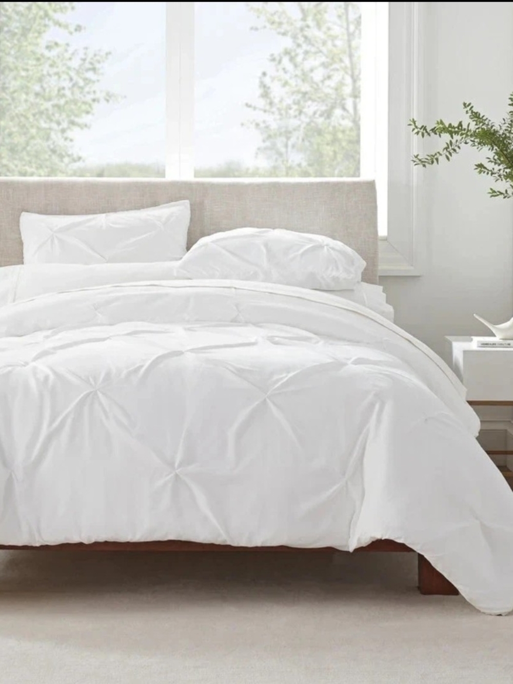 Serta Simply Clean Twin/Twin XL 2-piece Duvet Set Embellished White